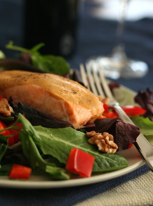 Maple Glazed Salmon Salad from All Day I Dream About Food