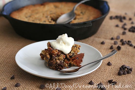 Low Carb Skillet Chocolate Chip Cookies