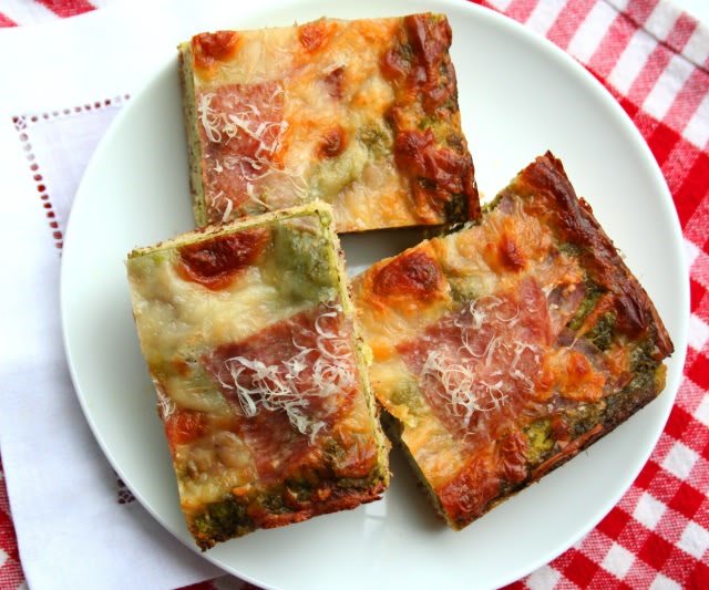 pesto pizza bread and carapelli olive oil