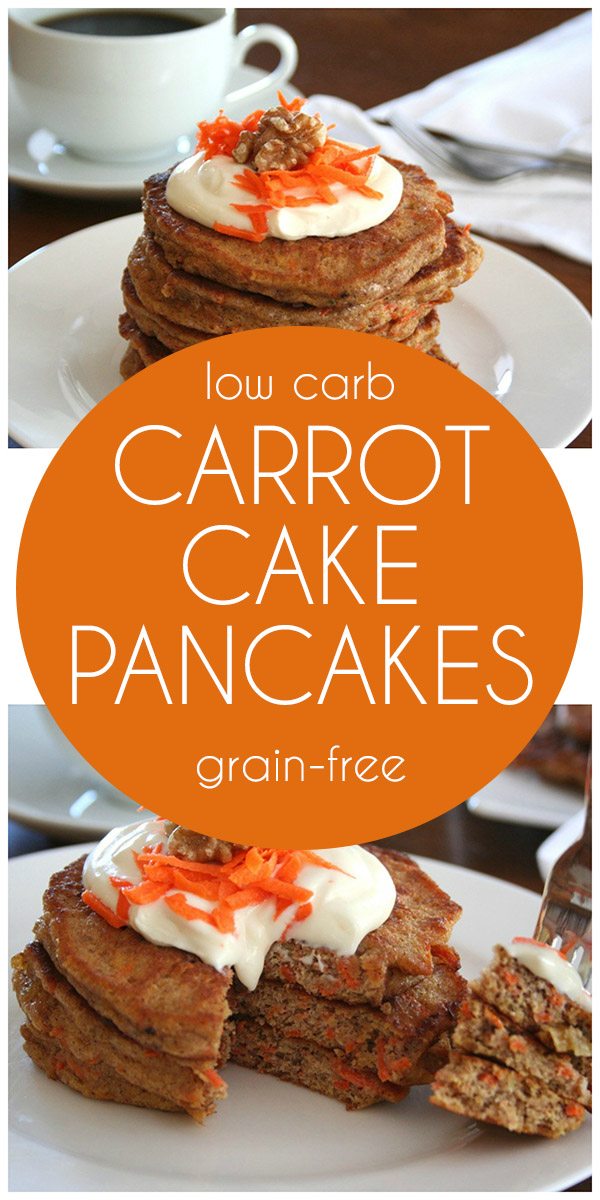 Low carb Grain-free Carrot Cake Pancakes