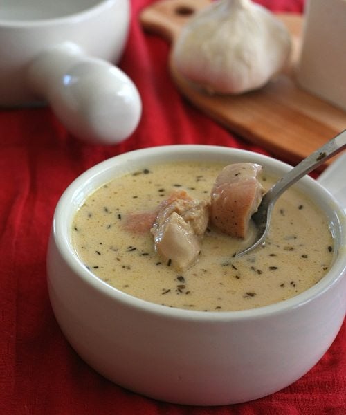 Roasted Garlic Chicken Soup - Low Carb and Gluten-Free