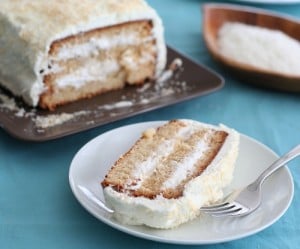 Low Carb Three Layer Coconut Cake
