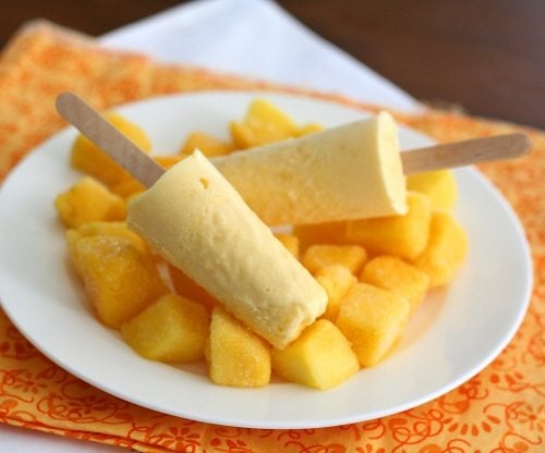 Sugar-Free Mango Cream Popsicles