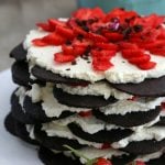 Low Carb Strawberry Icebox Cake with Chocolate Wafers