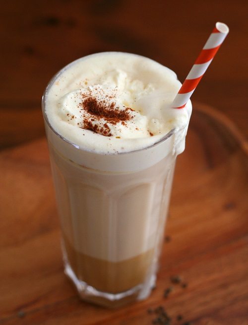 Low Carb Pumpkin Chai Latte with straw