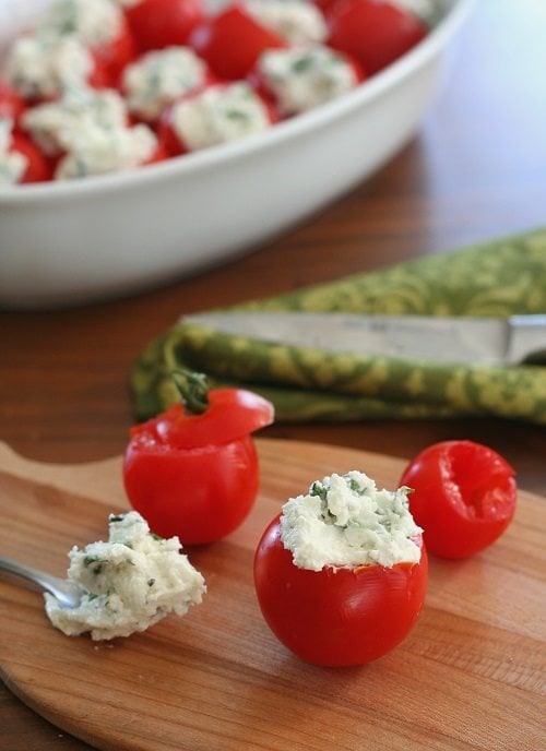 Low Carb Goat Cheese Stuffed Tomatoes