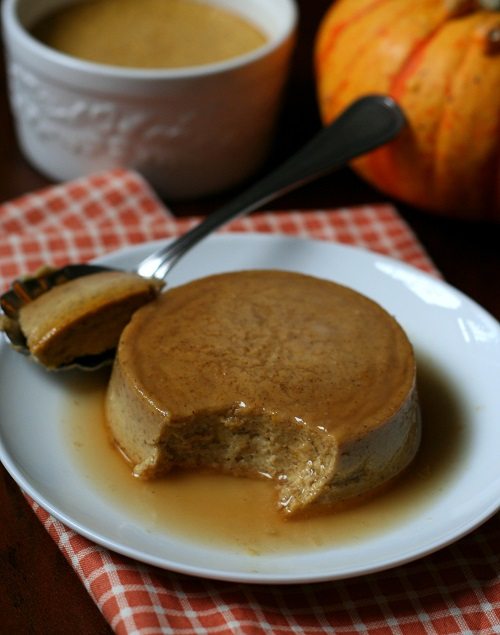 Low Carb Pumpkin Flan made with low carb sweetened condensed milk