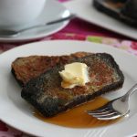 French Toast made with low carb chocolate pound cake
