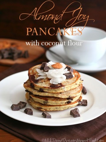Low Carb Almond Joy Pancakes with Coconut Flour