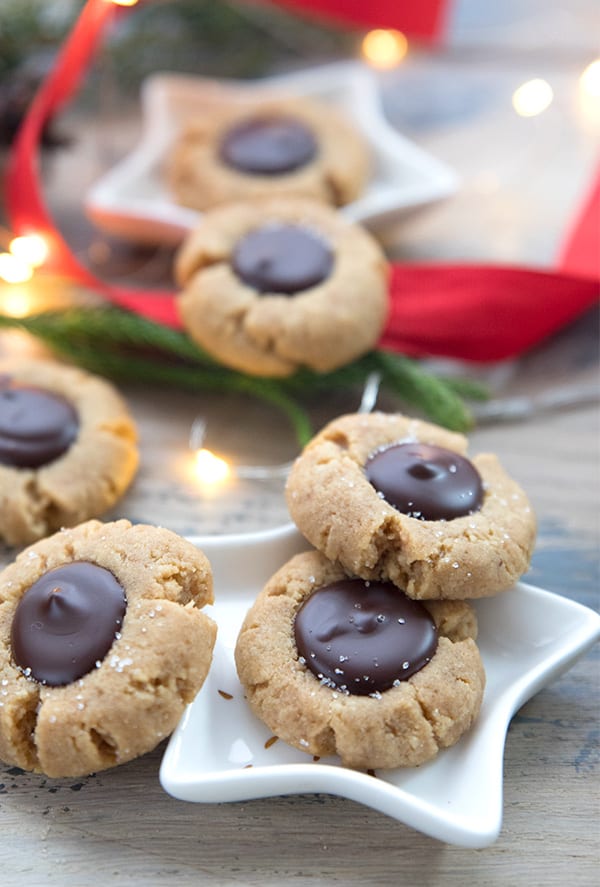 Keto peanut butter cookies with chocolate ganache