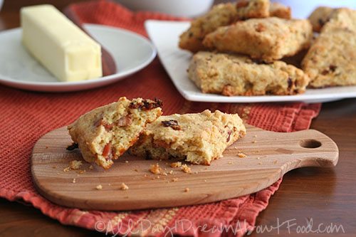 Low Carb Savory Scones with Bacon, Cheddar and Sundried Tomatoes