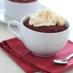 Red Velvet Mug Cake made with beets