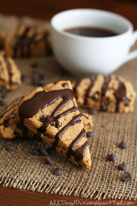 Low Carb Grain-Free Peanut Butter & Chocolate Scones