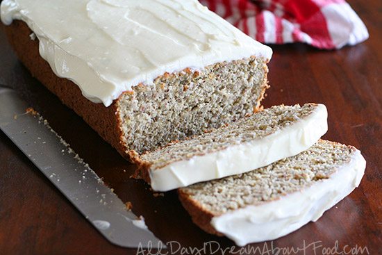Low Carb Gluten-Free Frosted Banana Bread