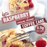 Delectable keto Raspberry Cream Cheese Coffee Cake