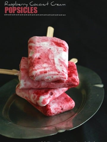 Low Carb Dairy Free Raspberry Coconut Popsicles