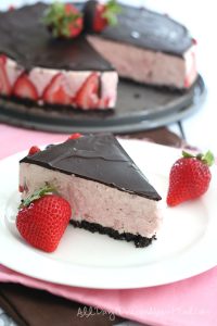 Low Carb Grain-Free Chocolate Strawberry Cheesecake