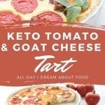 Pinterest collage for keto goat cheese tart