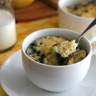 Grain Free Lemon Blueberry Mug Cake Recipe