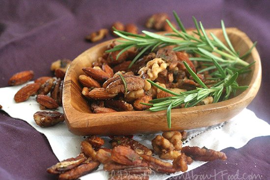 Sugar-Free Maple Rosemary Cocktail Nuts