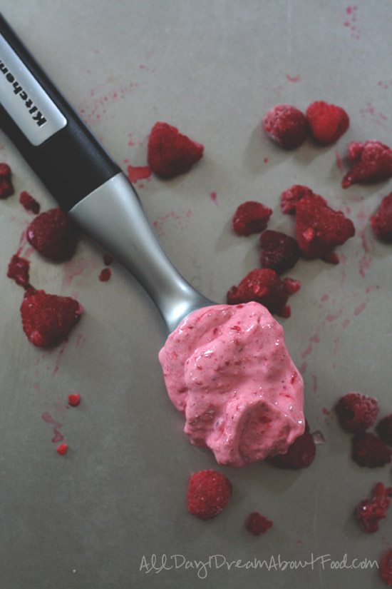 Sugar-Free Raspberry Frozen Yogurt #cookforthecure