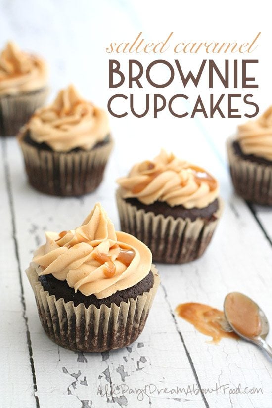 Low Carb Brownie Cupcakes with Salted Caramel Frosting