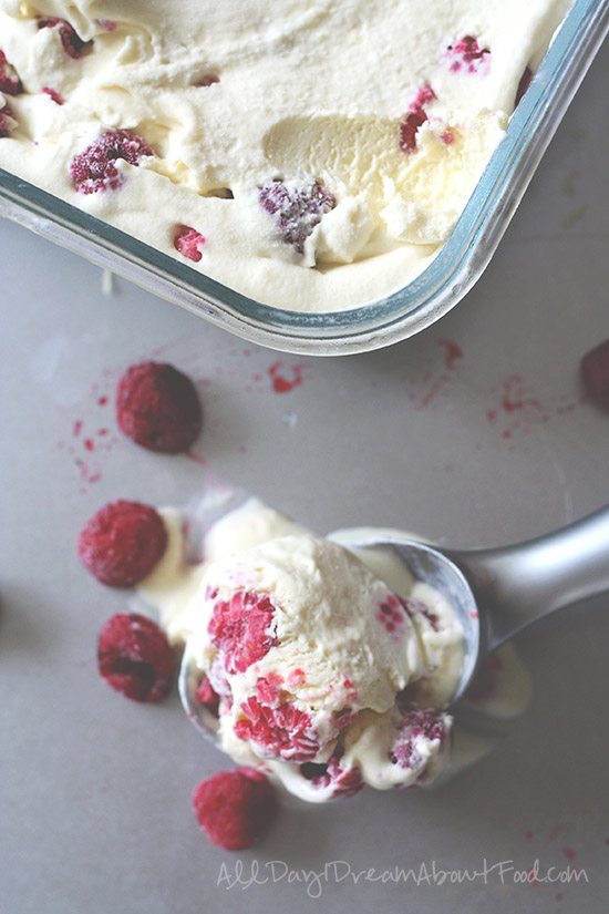 Low Carb White Chocolate Raspberry Ice Cream Recipe