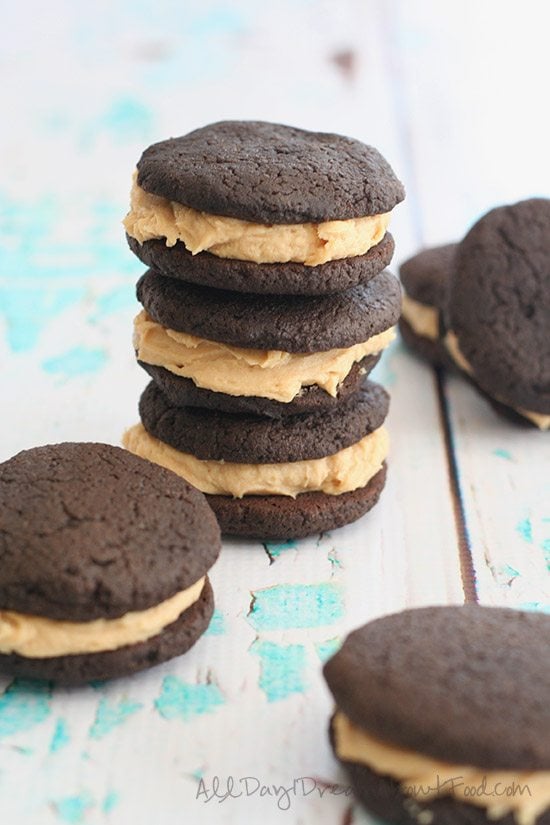Low Carb Sugar-Free Chocolate Peanut Butter Whoopie Pies