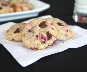 low carb cranberry walnut chocolate chips cookies