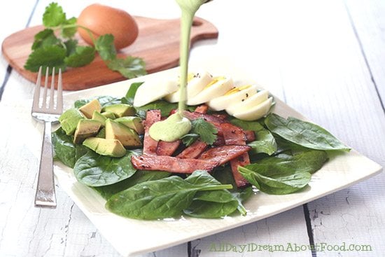 Low Carb Paleo Greens, Eggs and Ham Salad