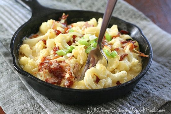Cauliflower Mac ‘N Cheese with English Cheddar and Bacon