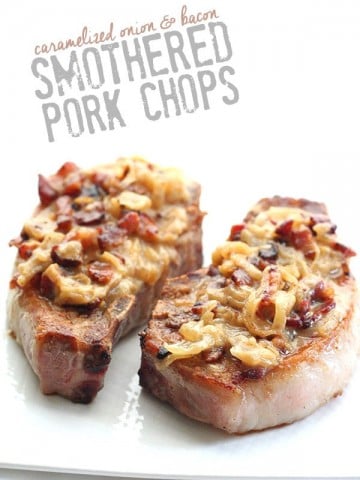 Caramelized Onion and Bacon Smothered Pork Chops