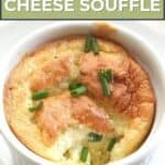 Pinterest image for keto cheese soufflé.