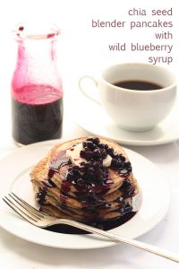 Low Carb Chia Blueberry Blender Pancakes