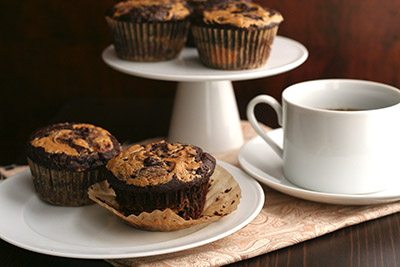 Low Carb Peanut Butter Swirl Muffins