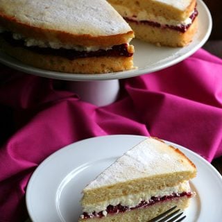 Low Carb Victoria Sponge with Clotted Cream and Raspberry Jam