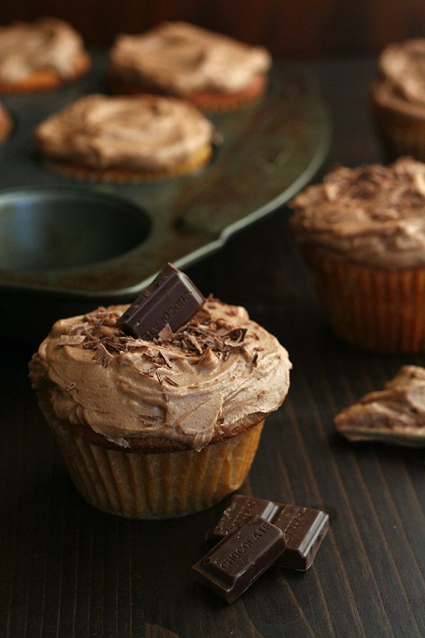 Possibly the best low carb cupcakes ever, caramel with milk chocolate frosting!