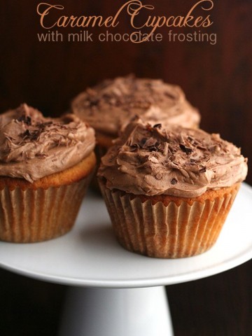 Low Carb Caramel Cupcakes with Milk Chocolate Frosting