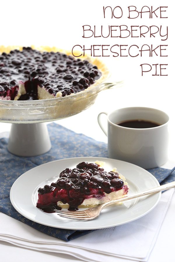 Low Carb No Bake Blueberry Cheesecake Pie