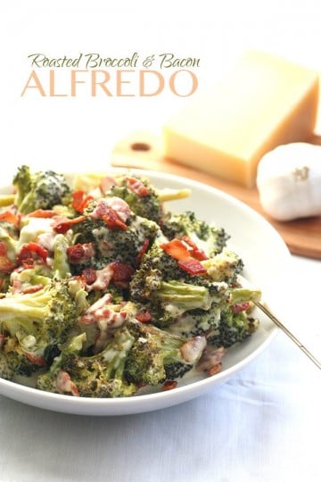 Roasted Broccoli & Bacon Alfredo - All Day I Dream About Food