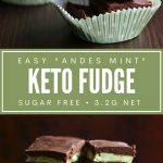 Pinterest collage for keto andes mint fudge