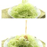 Low carb noodles made from broccoli stalks and topped with a spicy ginger sesame dressing. A healthy summer side dish or salad.