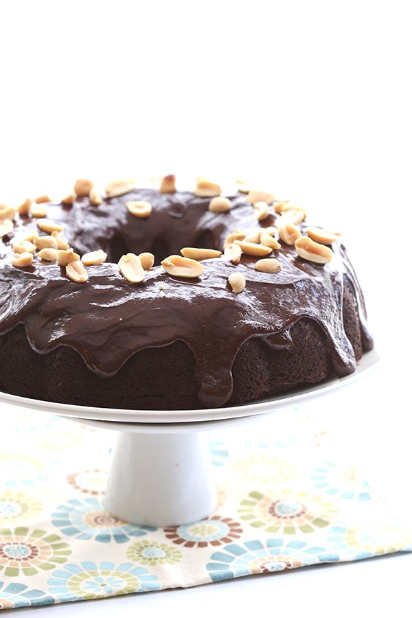 Chocolate Peanut Butter Buckeye Cake - low carb, gluten-free, grain-free, sugar-free