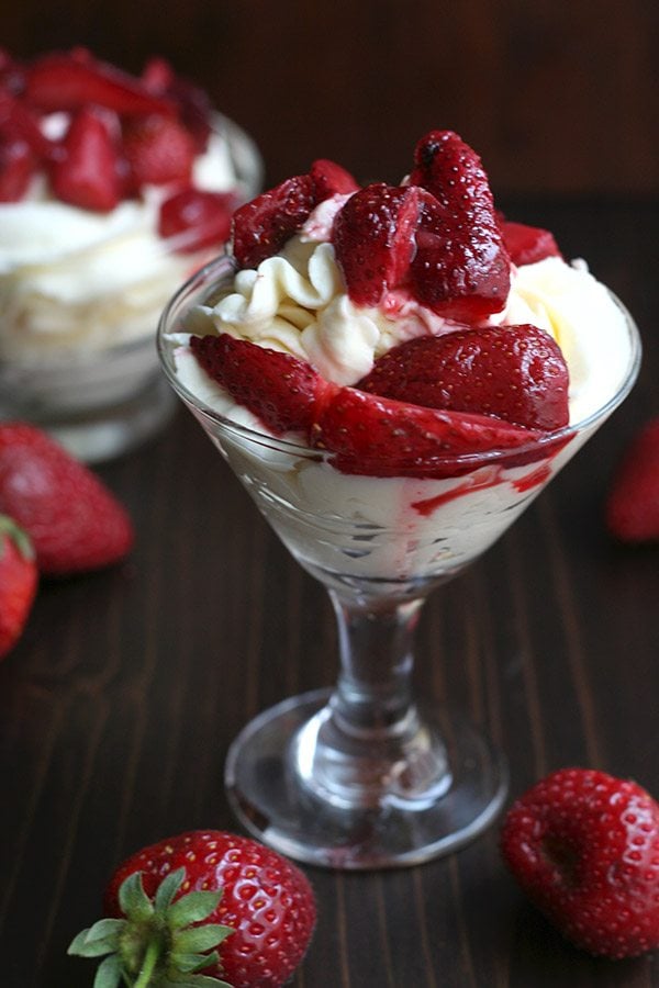 Low Carb Mascarpone Mousse Recipe with Roasted Strawberries