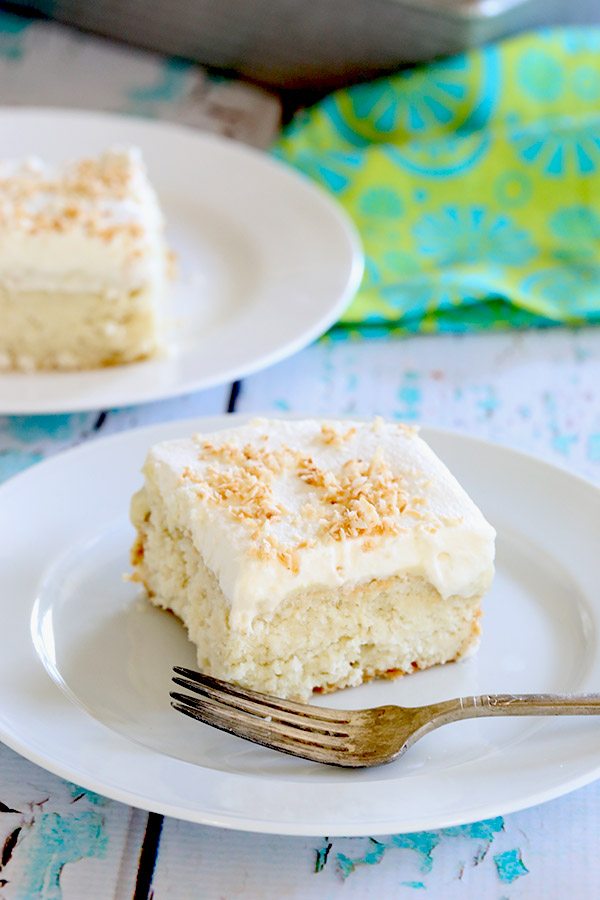 Healthy sugar-free coconut cream poke cake recipe