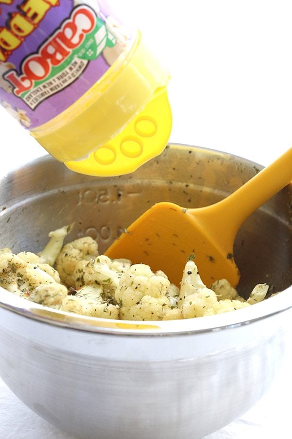 Cheddar Cheese powder on Roasted Cauliflower takes it to a whole new level.