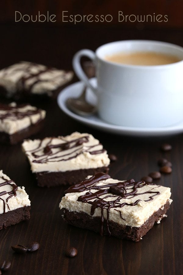 Low Carb Grain Free Espresso Brownies with Espresso Buttercream