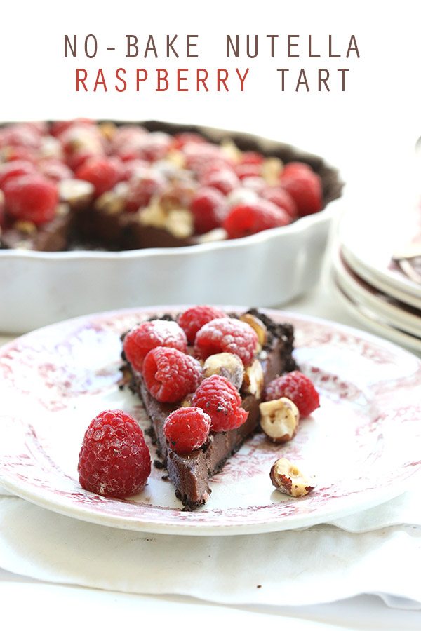 No-Bake Low Carb Chocolate Hazelnut Raspberry Tart