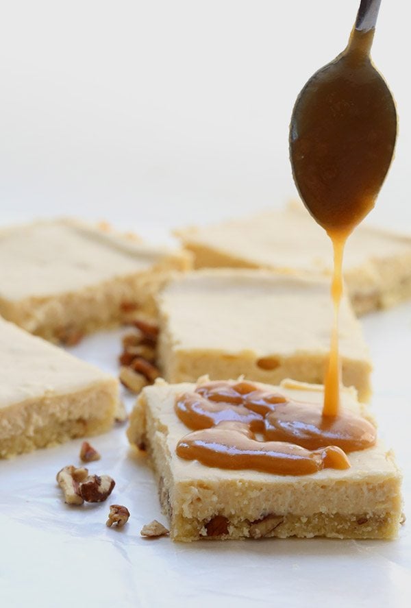 Sweet low carb salted caramel combined with delicious creamy cheesecake. 