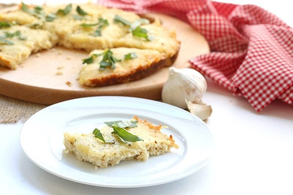 Easy Cheesy Slow Cooker Cauliflower Garlic Bread - naturally low carb and gluten-free